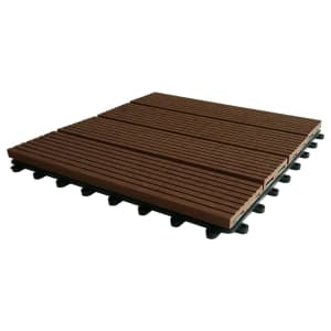 Eva-Tech Brown Composite Grooved Deck Tile - 12 x 300 x 300mm - Pack of 4 | Compare The Build