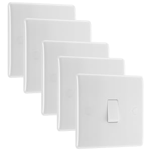 BG Slimline 16Ax 2 Way White Single Switch - Pack of 5 Price Comparisons | Compare The Build