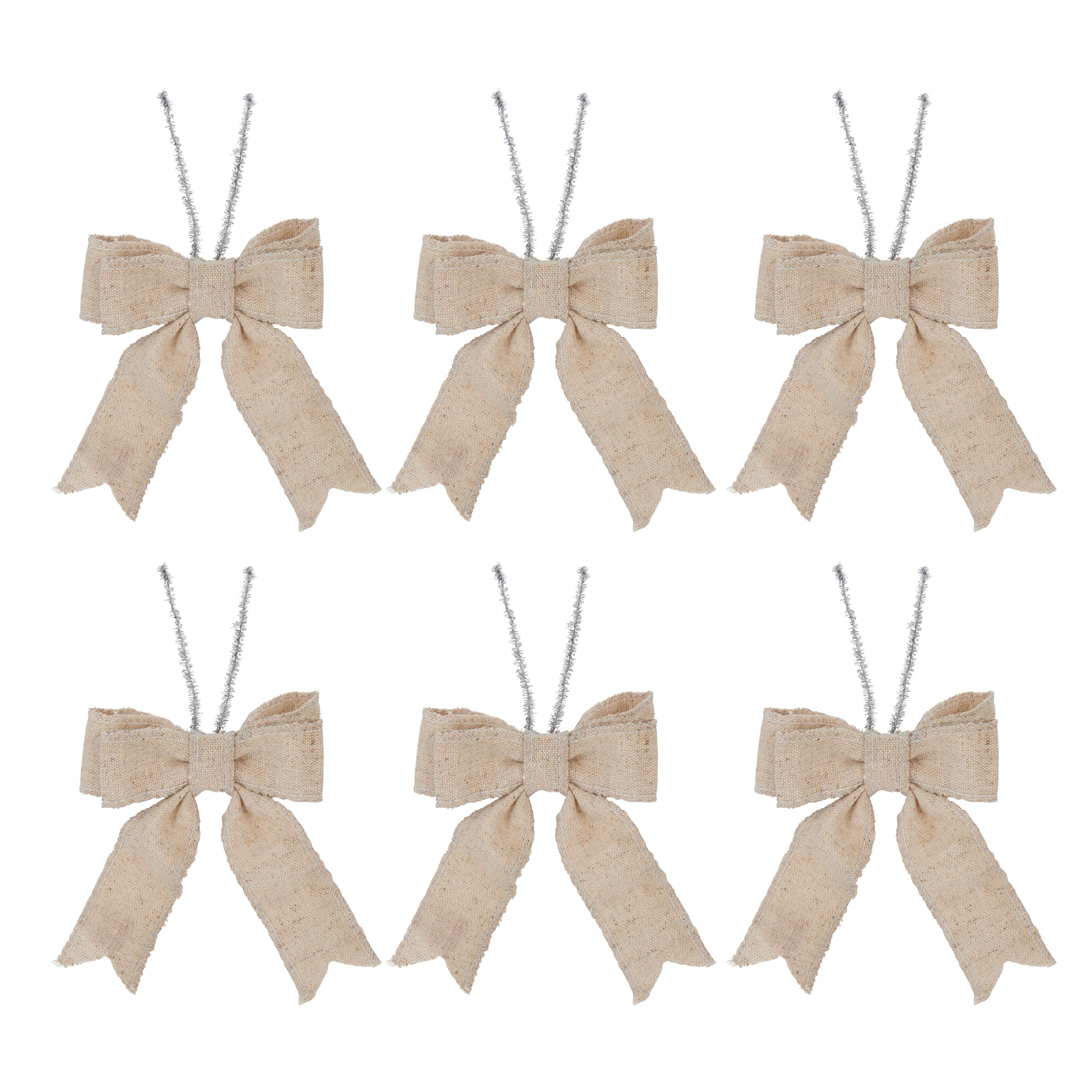 Hessian Bow Decorations, Pack Of 6 Price Comparisons | Compare The Build