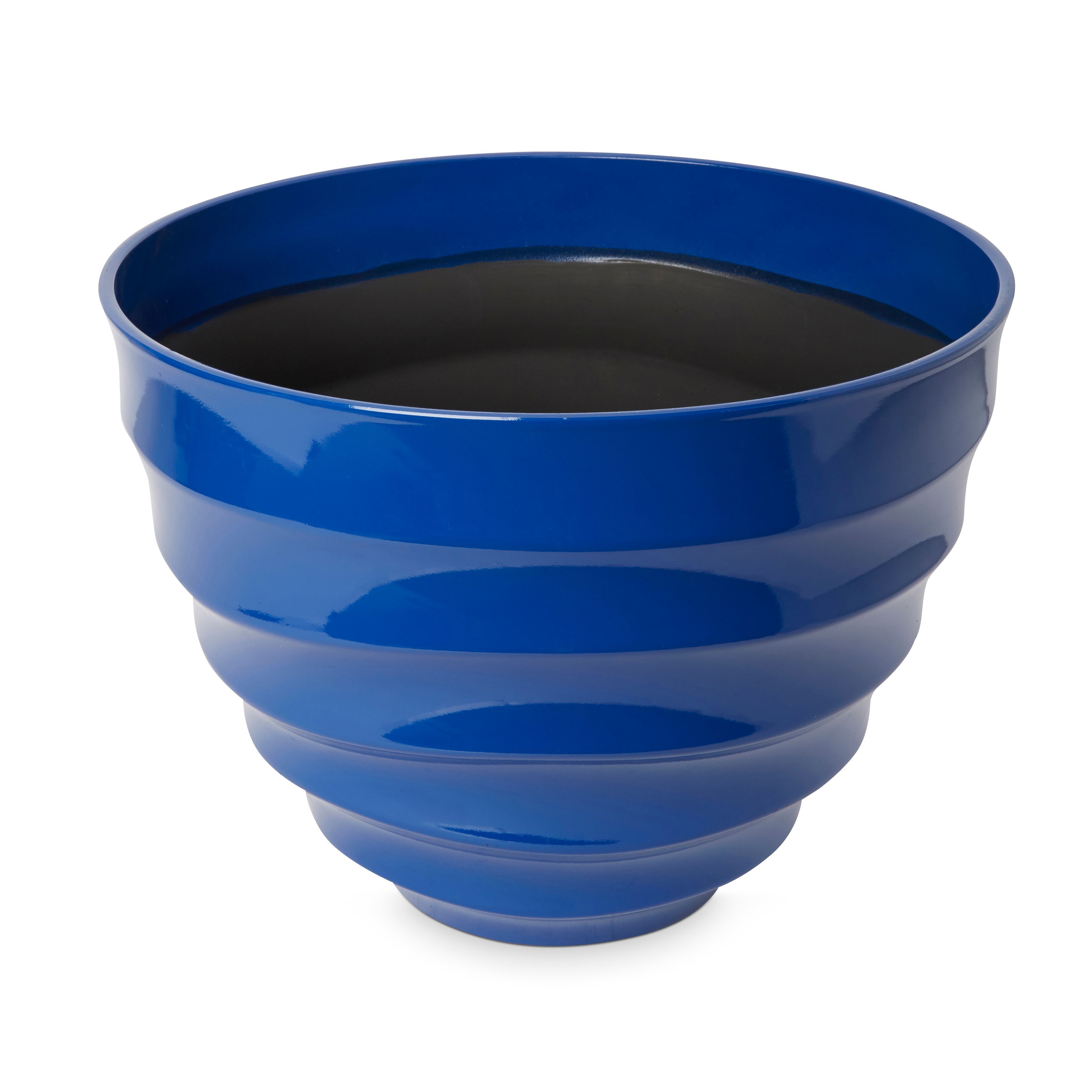 Blooma Momoka G Blue Plastic Ribbed Circular Plant Pot (Dia)50Cm Price Comparisons | Compare The Build