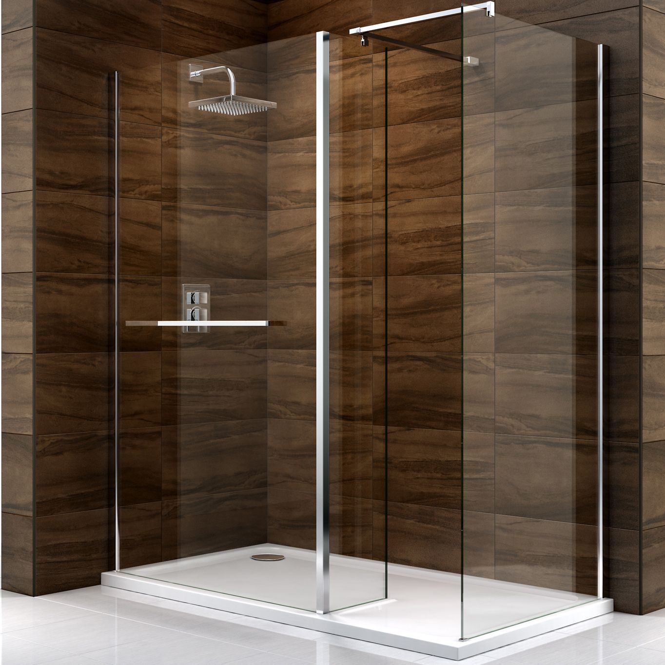 Cooke & Lewis Cascata Rectangular Shower Enclosure With Walk-In Entry (W)1700mm (D)900mm Price Comparisons | Compare The Build