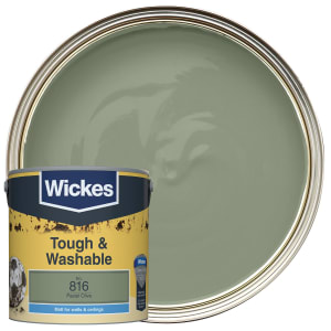 Wickes Tough & Washable Matt Emulsion Paint - Pastel Olive No.816 - 2.5L Price Comparisons | Compare The Build