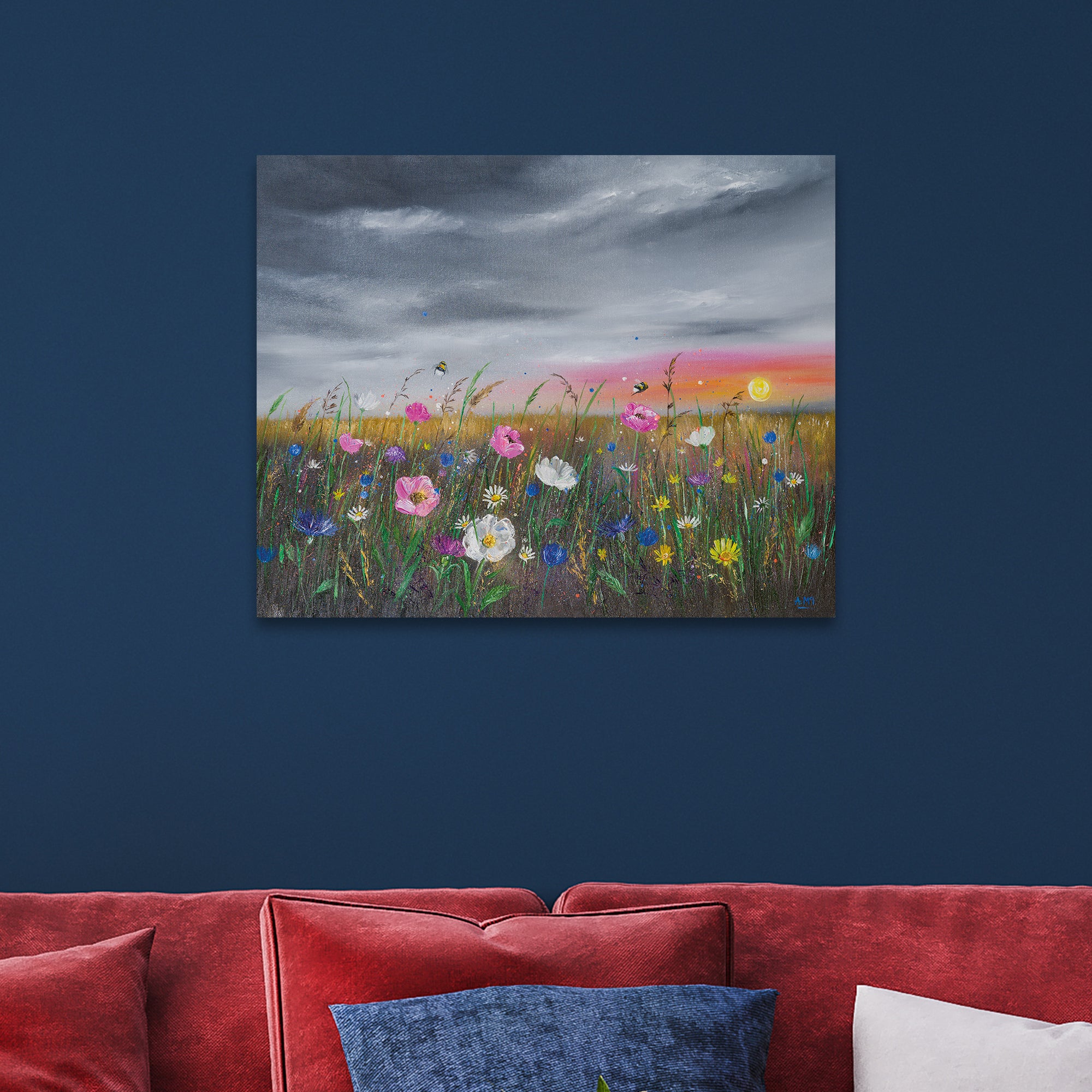 The Art Group Sunset Over Wildflowers Canvas MultiColoured Price Comparisons | Compare The Build