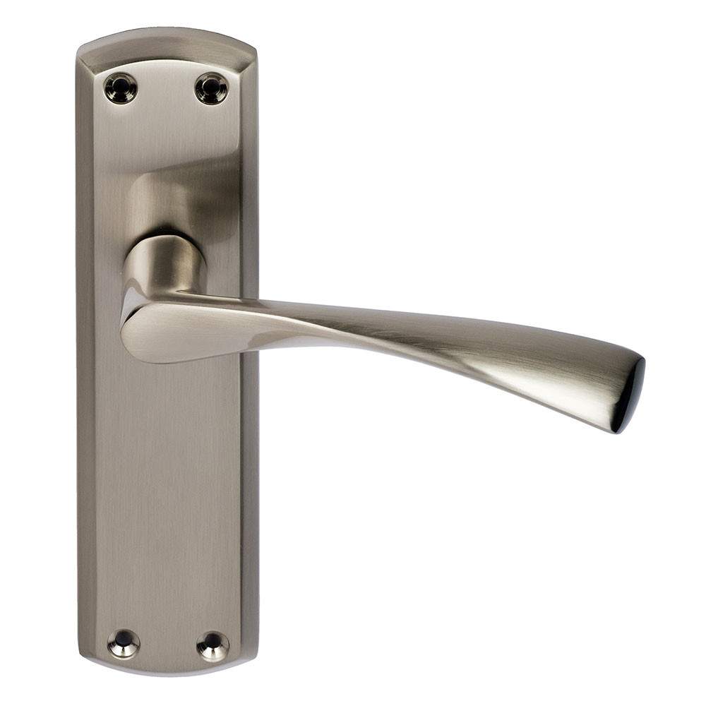 Eclipse Monza Lever Latch Handle On Backplate Satin Nickel 63726 Price Comparisons | Compare The Build