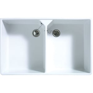 Wickes Butler 2 Bowl Ceramic Kitchen Sink - White Price Comparisons | Compare The Build