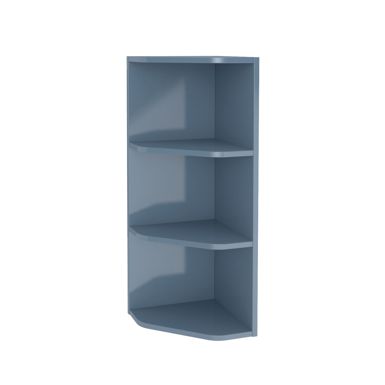 GoodHome Imandra Blue Gloss Glass & Wood Corner Shelf, (L)340mm (D)360mm | Compare The Build