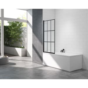 Nexa By Merlyn Hoxton 8mm Black 9 Panel Bath Screen - 1500 x 800mm Price Comparisons | Compare The Build