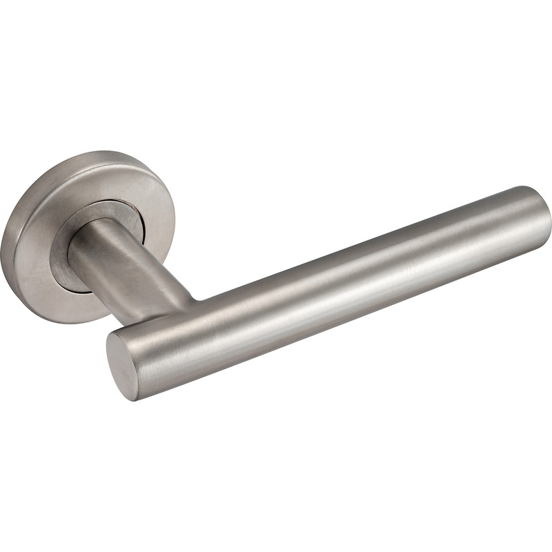 Eclipse Petra Lever On Rose Door Handles Satin (Pair) in Silver Stainless Steel Price Comparisons | Compare The Build