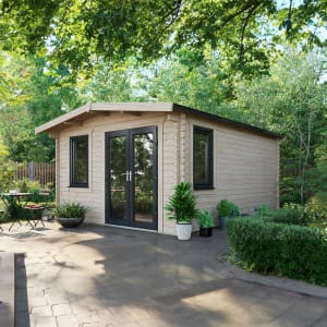 Power Sheds 16 x 12ft Right Hand Door Apex Chalet Log Cabin | Compare The Build