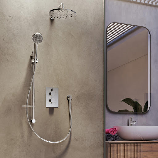 Aqualisa Dream Thermostatic Mixer Shower - Concealed with Adjustable & Wall Fixed Head - Round Price Comparisons | Compare The Build