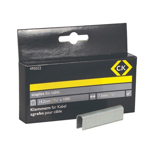 C.K Cable Staples 7.5mm wide x 14.2mm deep Box of 1000 Price Comparisons | Compare The Build