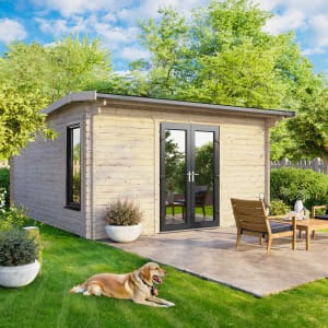 Power Sheds 14 x 14ft Central Doors Apex Log Cabin Price Comparisons | Compare The Build