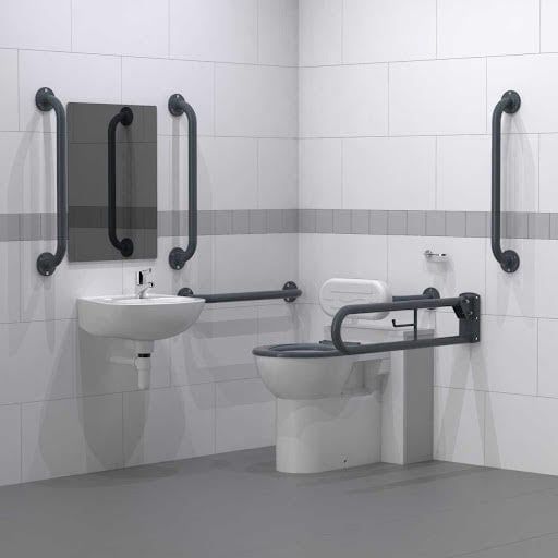 Nymas NymaPRO Back to Wall Doc M Toilet Pack with Dark Grey Exposed Fixings Grab Rails DM800K/DG Price Comparisons | Compare The Build