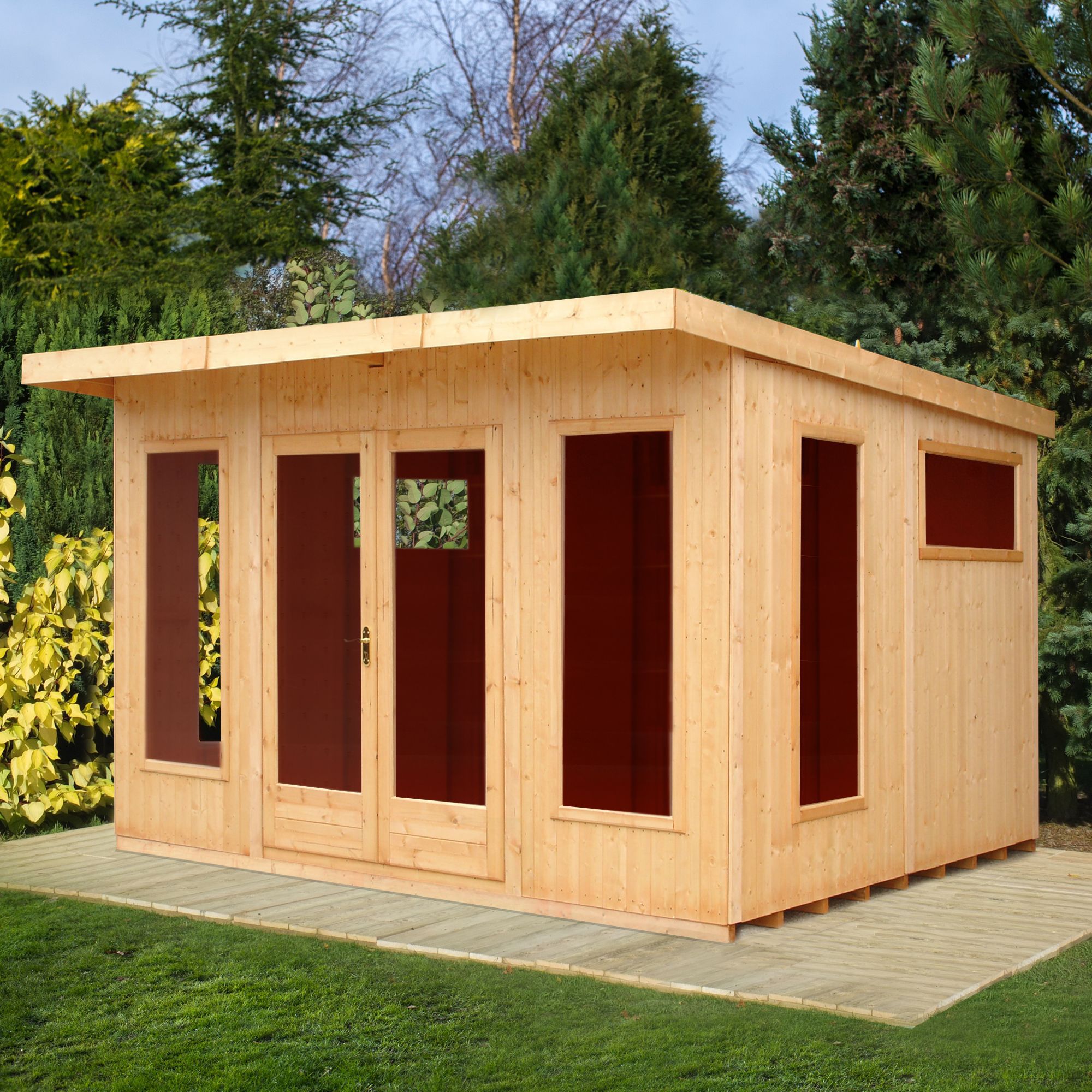 Shire Miami Gym 12X10 Pent Shiplap Wooden Summer House - Assembly Service Included Price Comparisons | Compare The Build