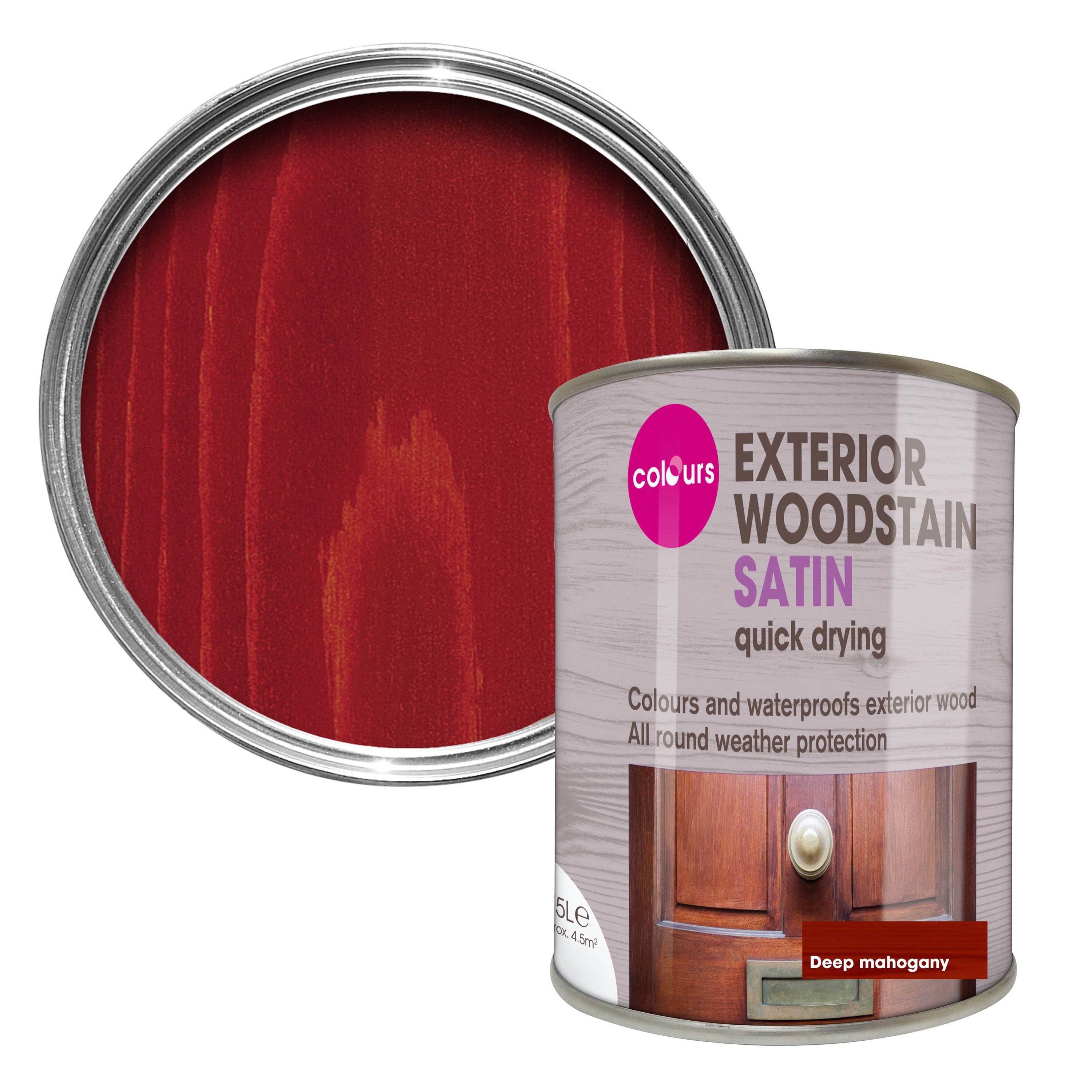 Colours Deep Mahogany Satin Doors & Windows Wood Stain, 750Ml Price Comparisons | Compare The Build