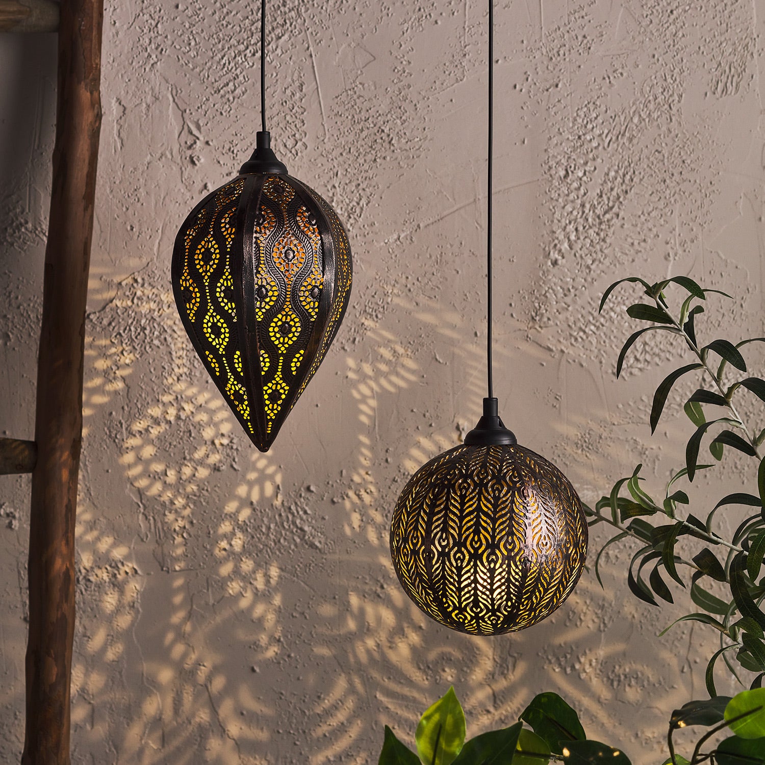 Bronze Solar Outdoor Pendant Light Duo Price Comparisons | Compare The Build