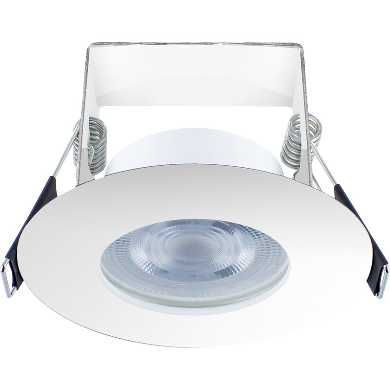 Integral LED 3.8W Evofire+ IP65 Integrated Fire Rated Dimmable Downlight 390lm Warm White in Chrome Steel Price Comparisons | Compare The Build