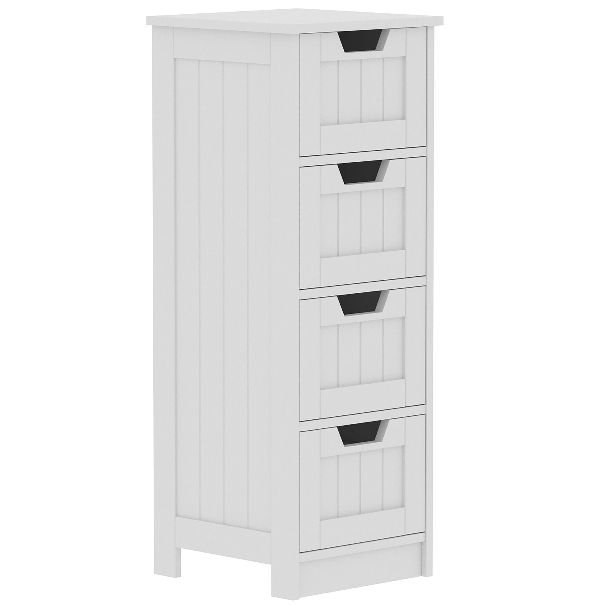 Lassic Rebecca Jones Matt White Narrow 4 Drawer Unit (H)810mm (W)300mm | Compare The Build