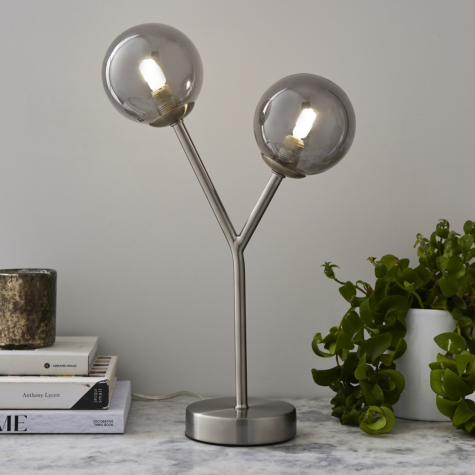 Orb 2 Light Table Lamp - Nickel Smoke | Compare The Build