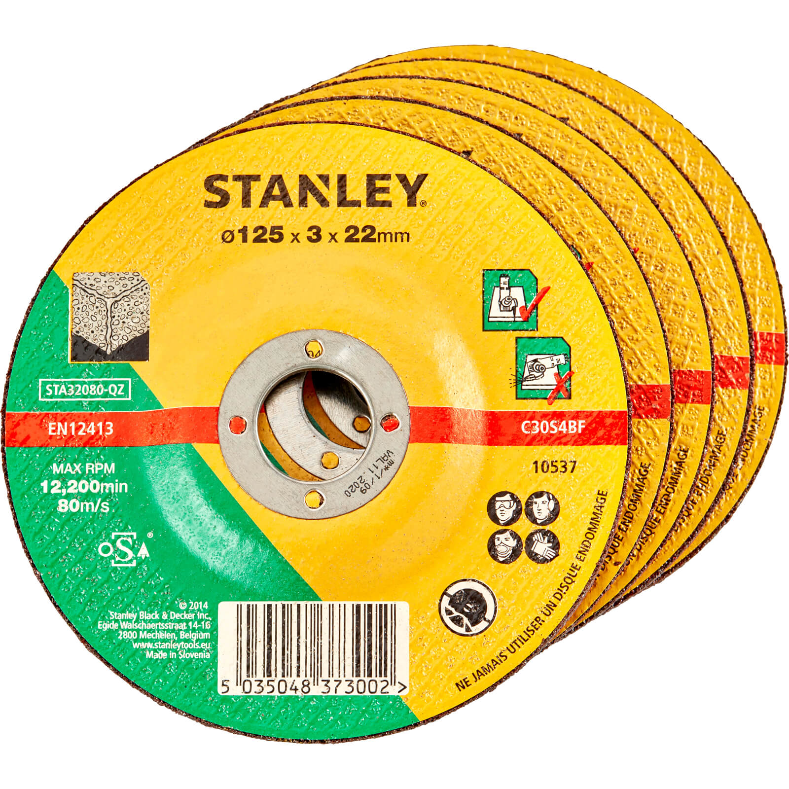 Stanley Depressed Centre Concrete and Stone Cutting Disc 125mm Pack of 5 Price Comparisons | Compare The Build