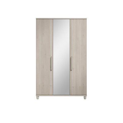 Consort Pandora Mirrored Elm Effect 3 Door Triple Wardrobe (H)1932mm (W)1200mm (D)558mm Price Comparisons | Compare The Build