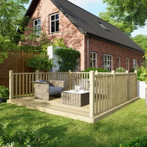 Power Timber Decking Kit Handrails on Three Sides - 3.6 x 3.6m Price Comparisons | Compare The Build