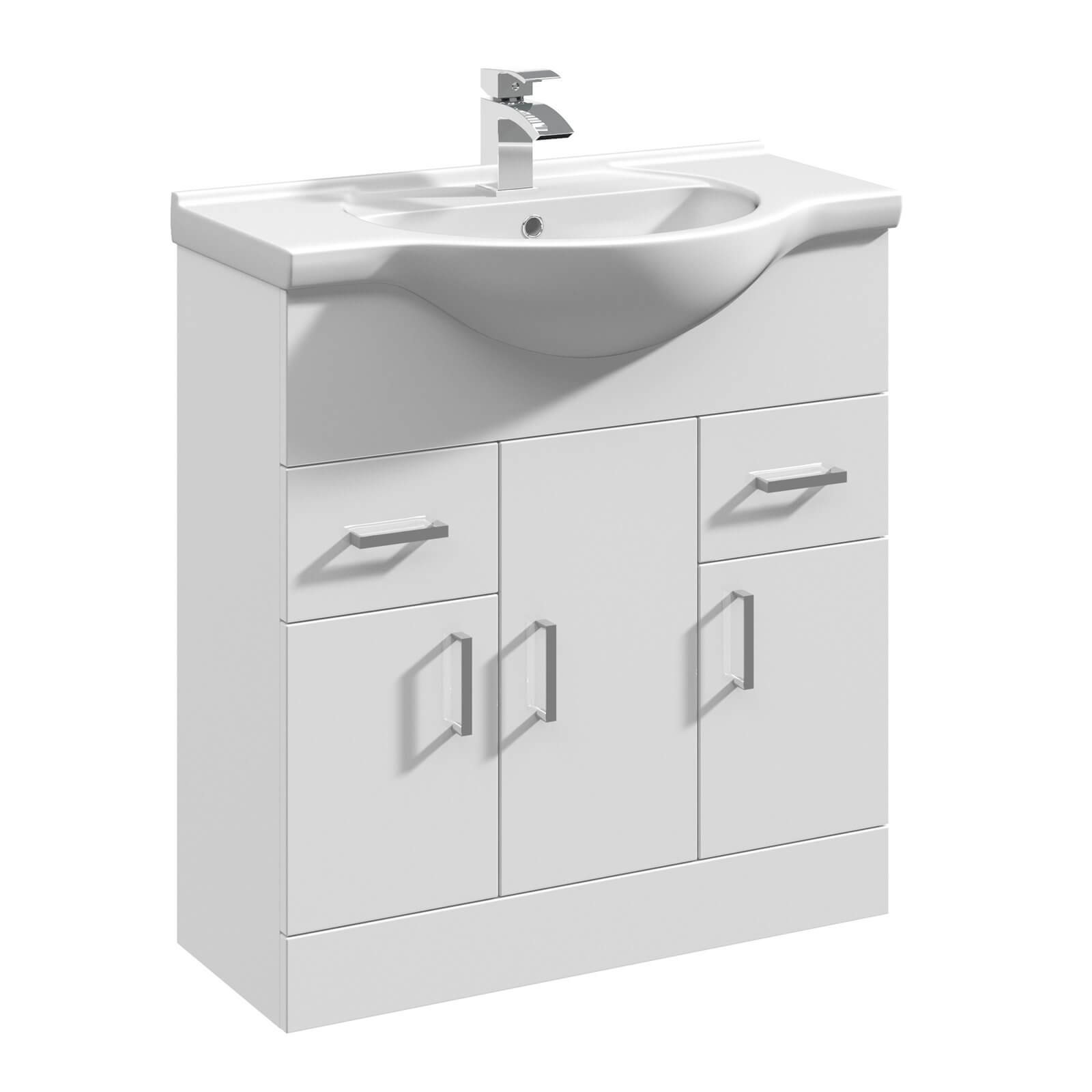 Balterley Orbit 750mm Freestanding Unit With Basin 1 - Gloss White Price Comparisons | Compare The Build