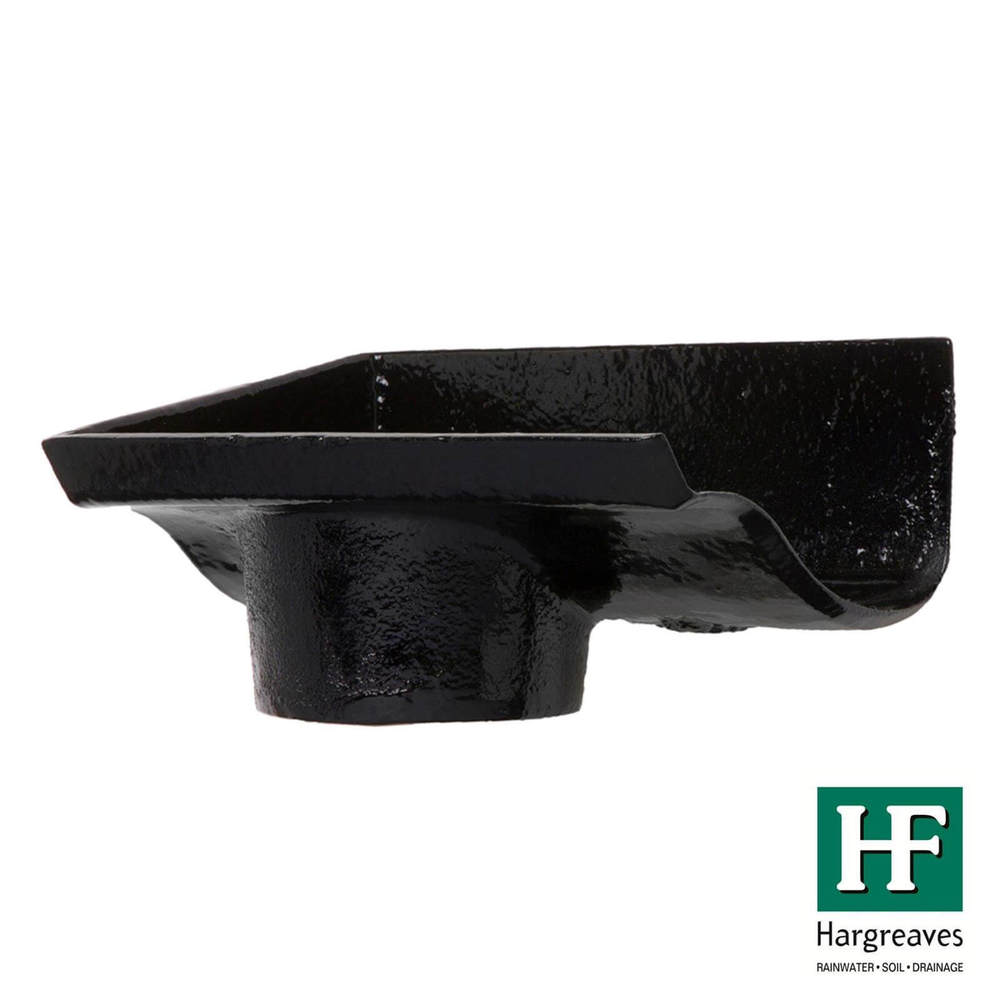 Cast Iron Ogee Gutter Left Hand Stopend Outlet - 115mm for 65mm Downpipe Black Price Comparisons | Compare The Build