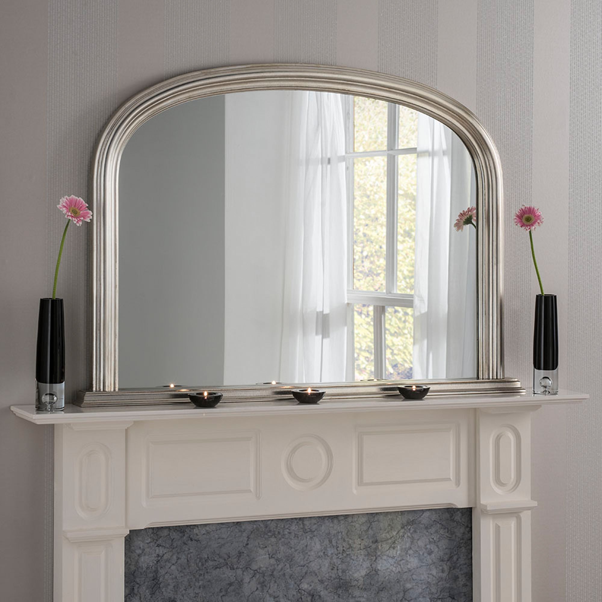 Yearn Contemporary Overmantle Mirror 112x77cm Champagne Grey Price Comparisons | Compare The Build