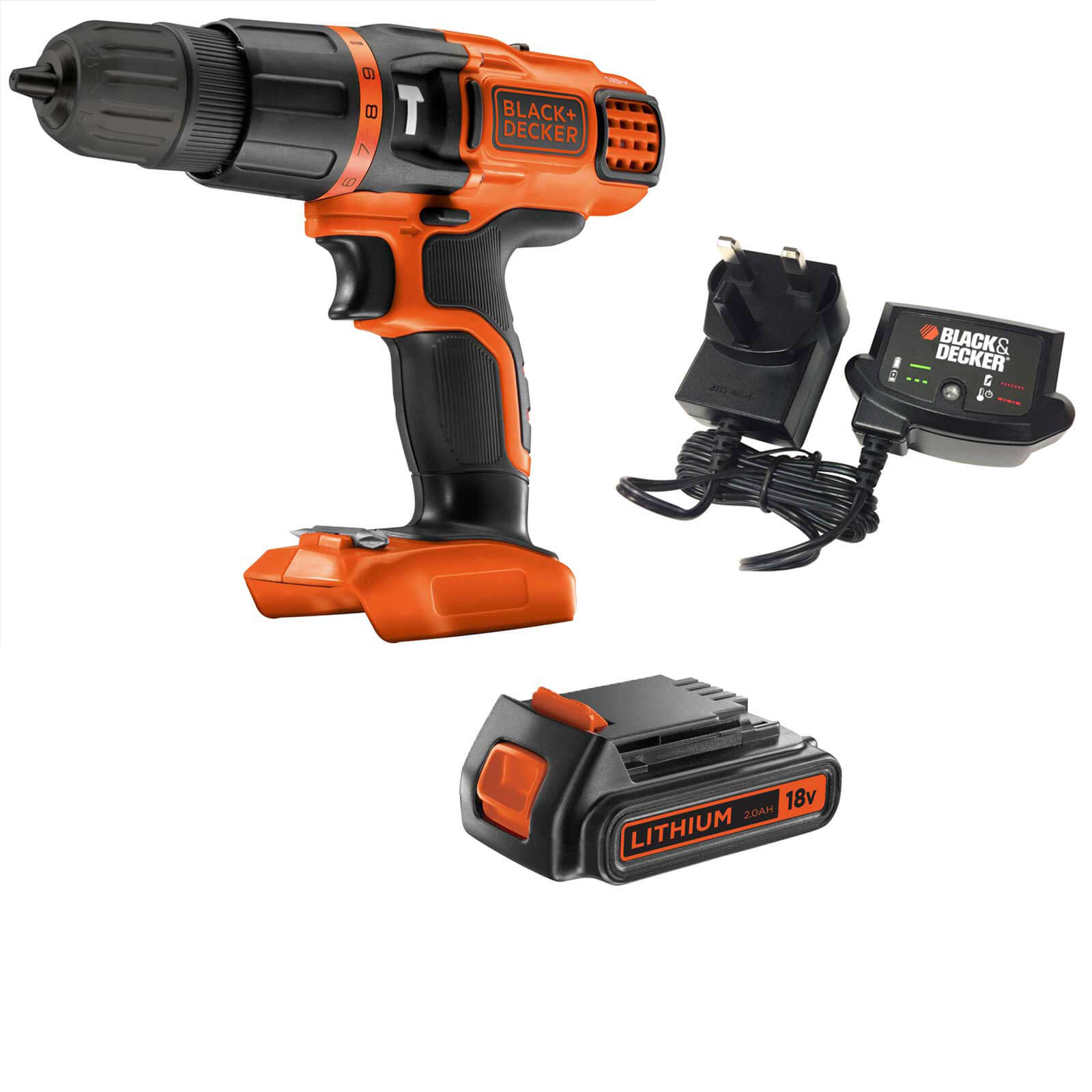 Black and Decker BDCH188 18v Cordless Combi Drill 1 x 2ah Li-ion Charger No Case | Compare The Build