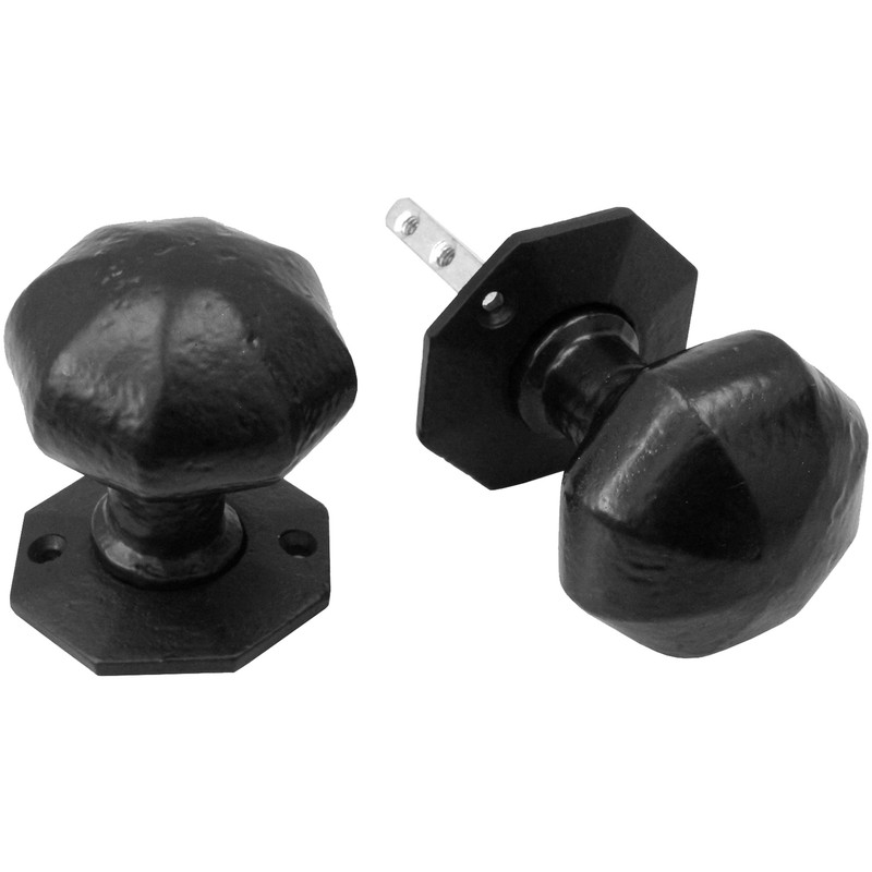 Old Hill Ironworks Mortice Knob Set (Unsprung) 56mm Octagonal (Pair) in Black Cast Iron Price Comparisons | Compare The Build