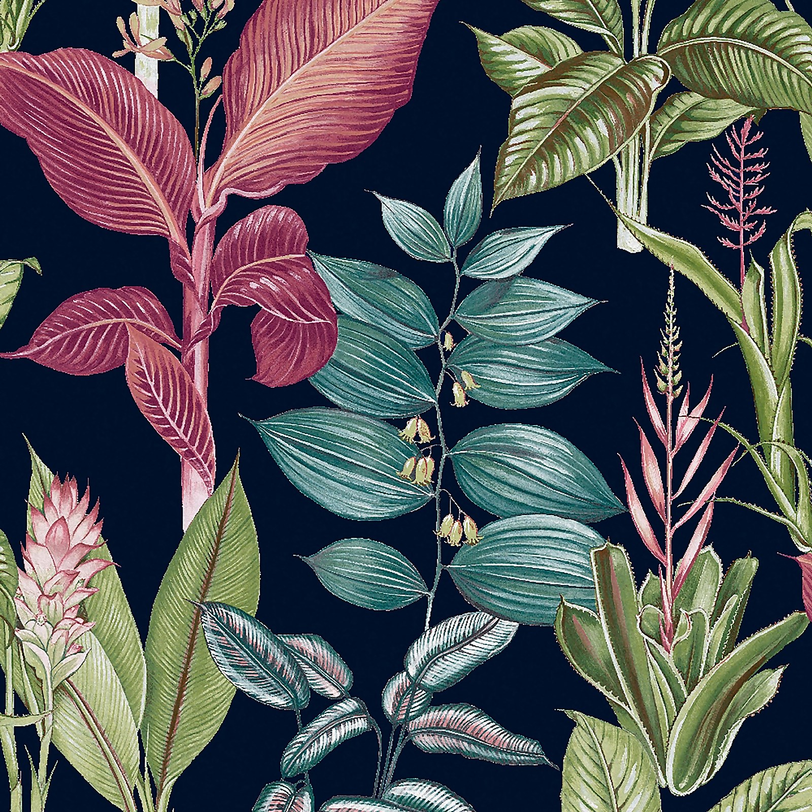 Next Fantasy Rainforest Leaves Navy Wallpaper Price Comparisons | Compare The Build