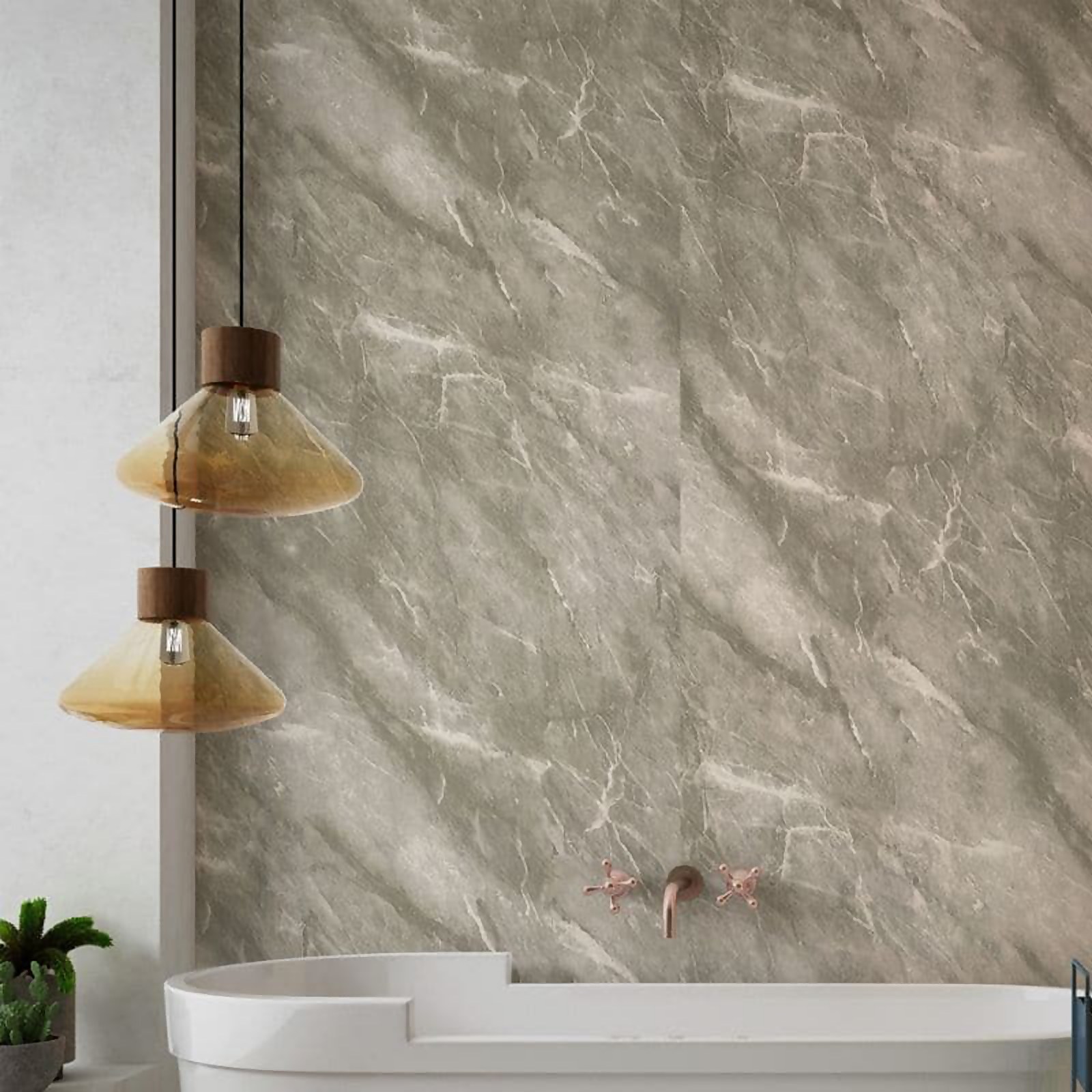 Panel Company Large Dark Grey Marble Shower Panel Price Comparisons | Compare The Build