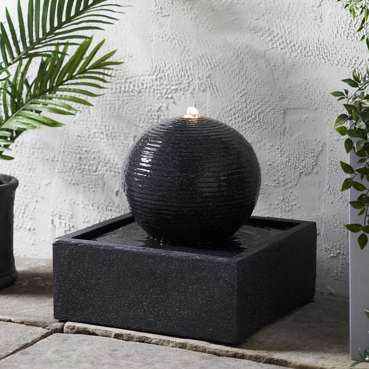 Grey Sphere Garden Water Feature | Compare The Build