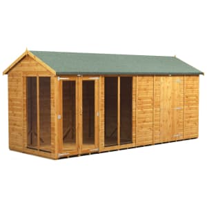 Power Sheds 16 x 6ft Apex Shiplap Dip Treated Summerhouse - Including 6ft Side Store Price Comparisons | Compare The Build