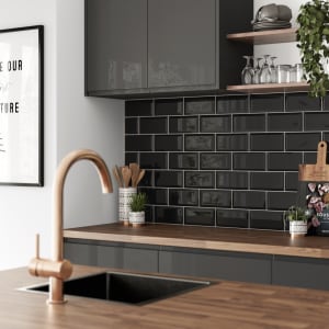 Wickes Metro Black Ceramic Wall Tile - 200 x 100mm | Compare The Build