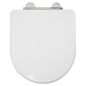 Croydex Garda D Shaped Flexi-Fix™ Wooden Soft Close Toilet Seat - White | Compare The Build