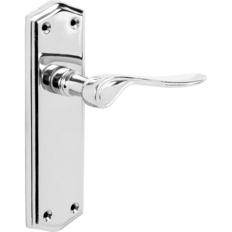 Eclipse Salvesen Door Handles Latch Polished (Pair) in Chrome | Compare The Build