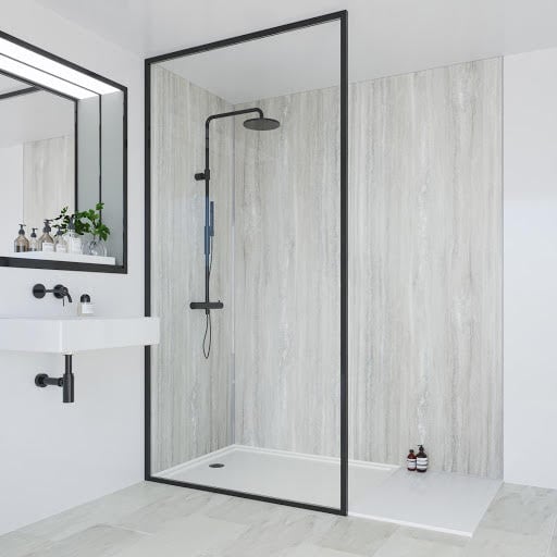 Multipanel Classic Bathroom Wall Panel Jupiter Silver Unlipped 2400 x 900mm - MP3458SHR9 Price Comparisons | Compare The Build