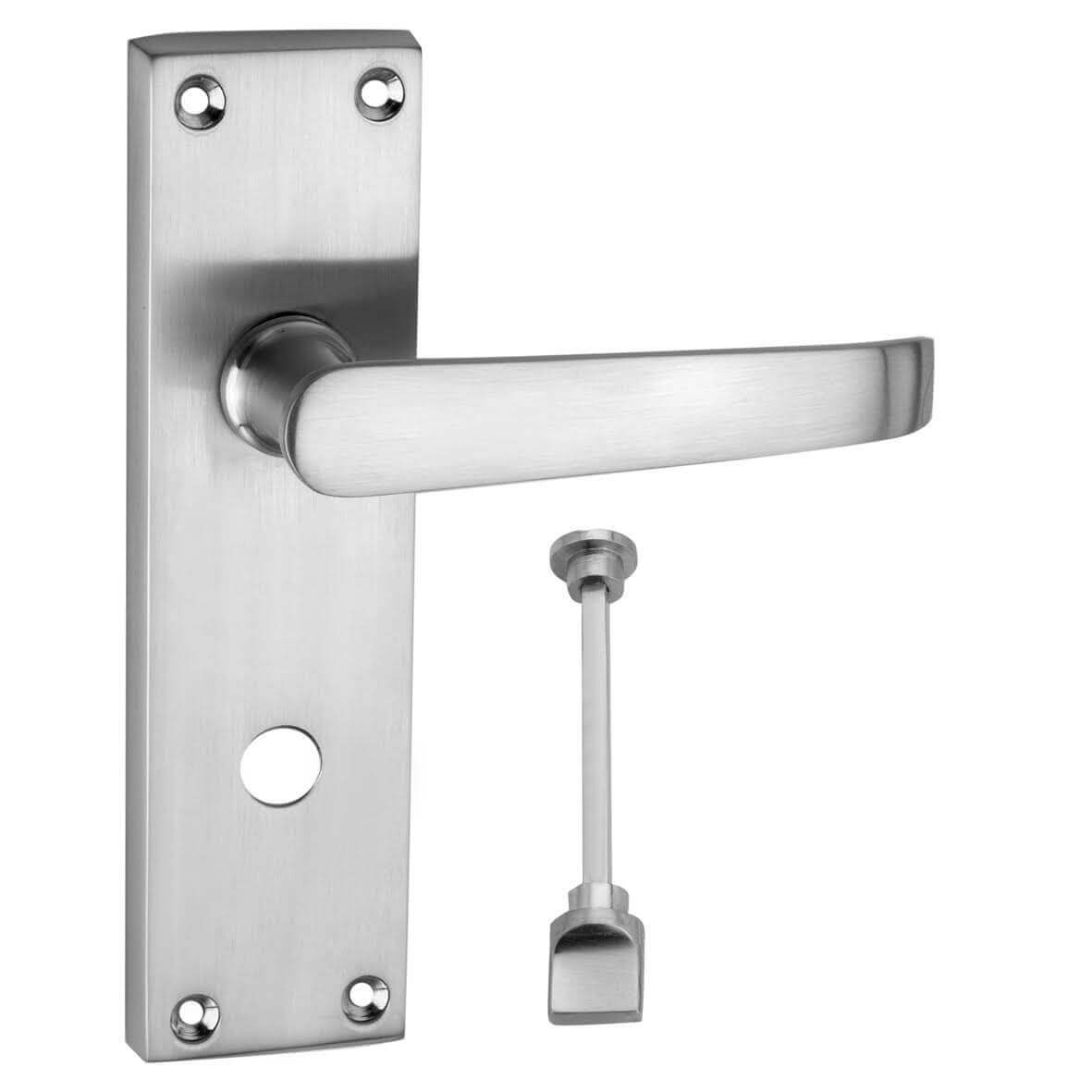 4trade Victorian Lever Bathroom Lock Handle Satin Nickel Price Comparisons | Compare The Build