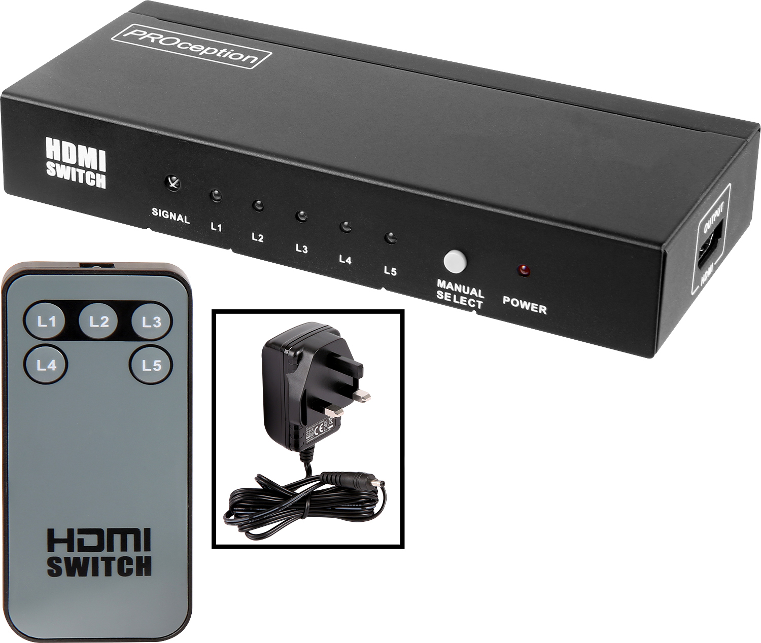 Proception Hdmi Amplified Switch 5 Way Price Comparisons | Compare The Build