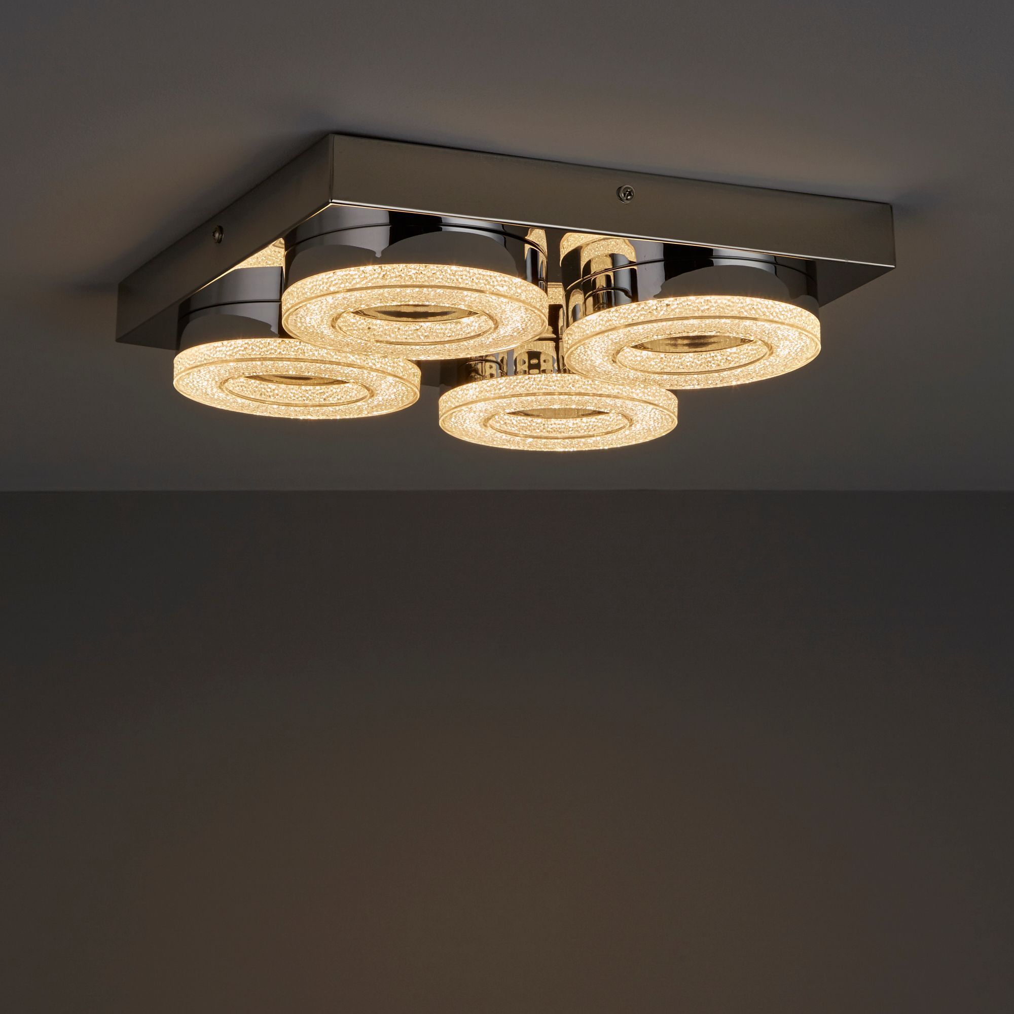 Colours Perna Brushed Chrome Effect 4 Lamp Ceiling Light Price Comparisons | Compare The Build