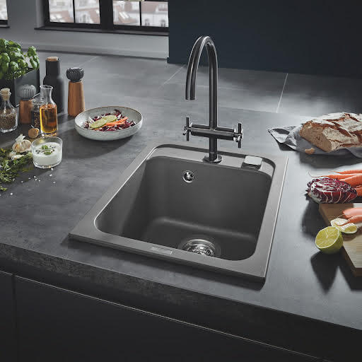 Grohe K700 Granite Grey 1.0 Composite Inset Kitchen Sink & Waste 400 x 500mm Price Comparisons | Compare The Build