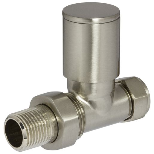 Towelrads Manual Straight Valve Round Brushed Nickel 105 mm x 65 mm 129008 Price Comparisons | Compare The Build