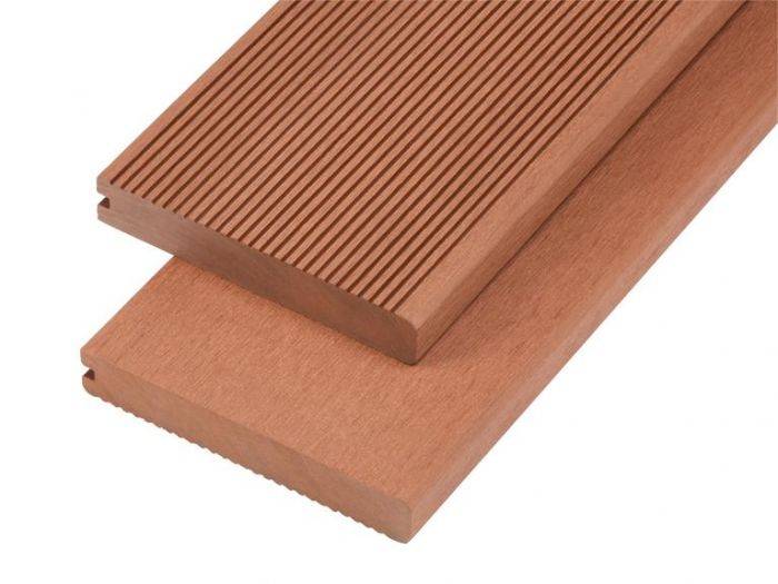 Solid Commercial Grade Bullnose Composite Decking Board 4000mm x 150mm x 25mm - Redwood | Compare The Build