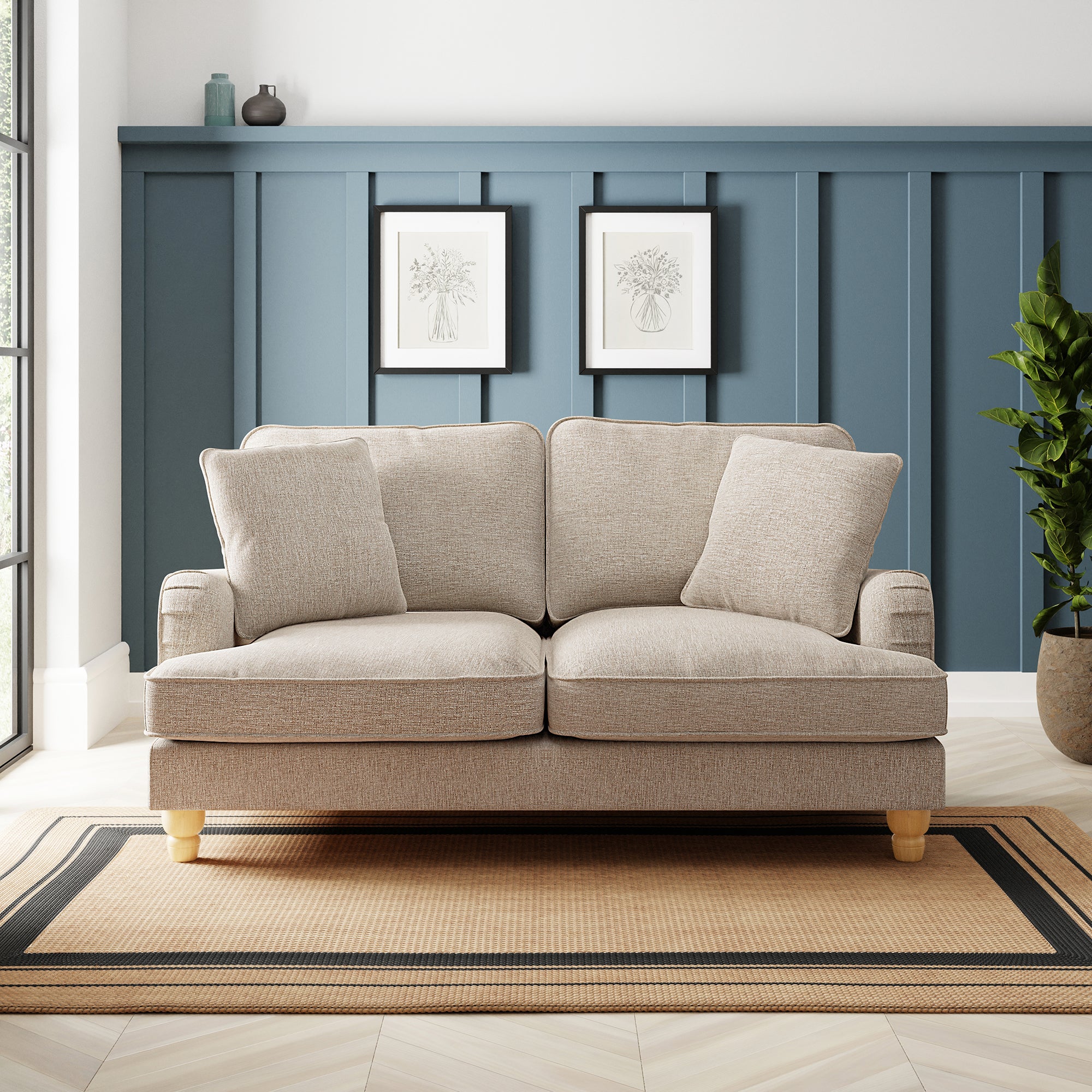 Beatrice Tonal Textured Weave 2 Seater Sofa Tonal Textured Weave Linen Price Comparisons | Compare The Build