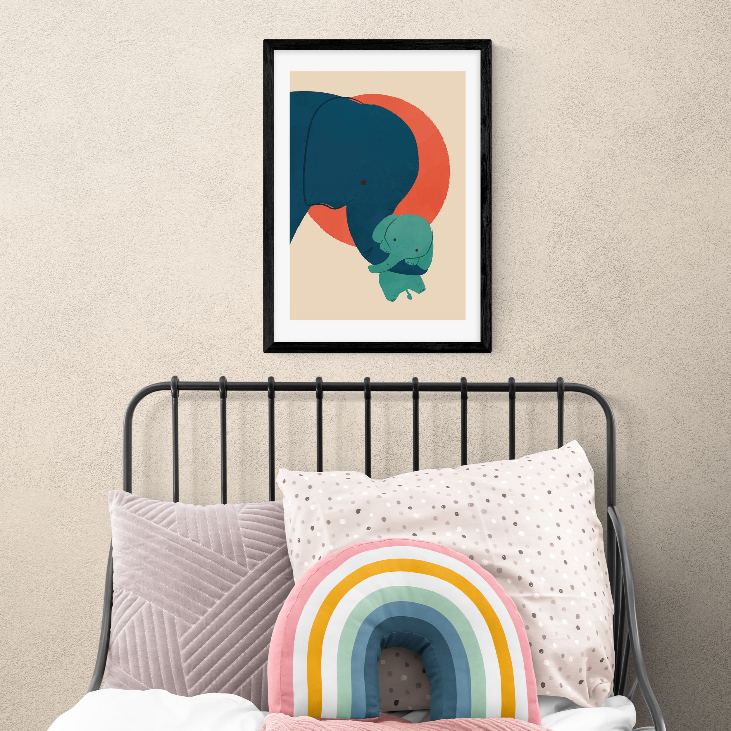 East End Prints Baby Elephant Print Blue/Green/Pink Price Comparisons | Compare The Build