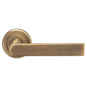 Serozzetta Edge Antique Brass Round Rose Door Handle - 1 Pair | Compare The Build