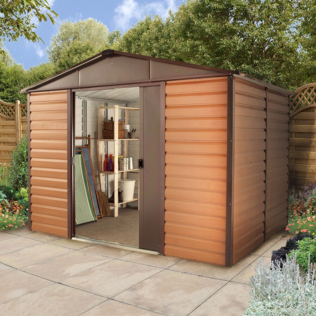 10' x 12'4 Yardmaster Balmoral 1012WGL Metal Shed (3.03m x 3.78m) Price Comparisons | Compare The Build