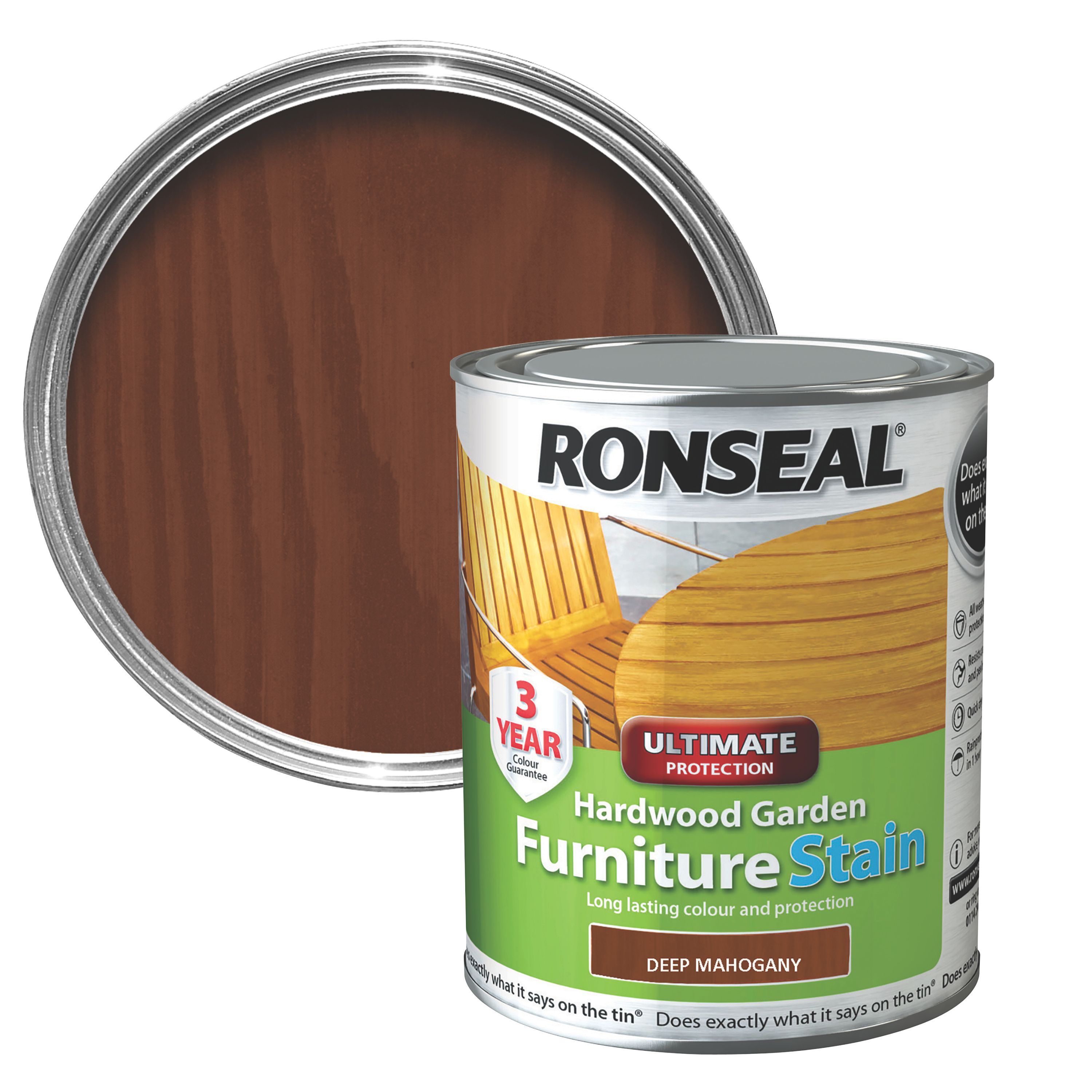 Ronseal Hardwood Deep Mahogany Furniture Wood Stain, 750Ml Price Comparisons | Compare The Build